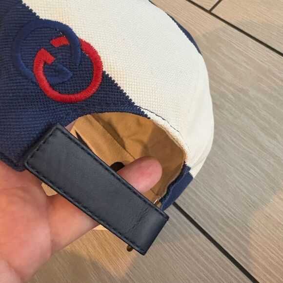 Brand new with tags  Gucci Blue and White Stripe Cap size M main image 5